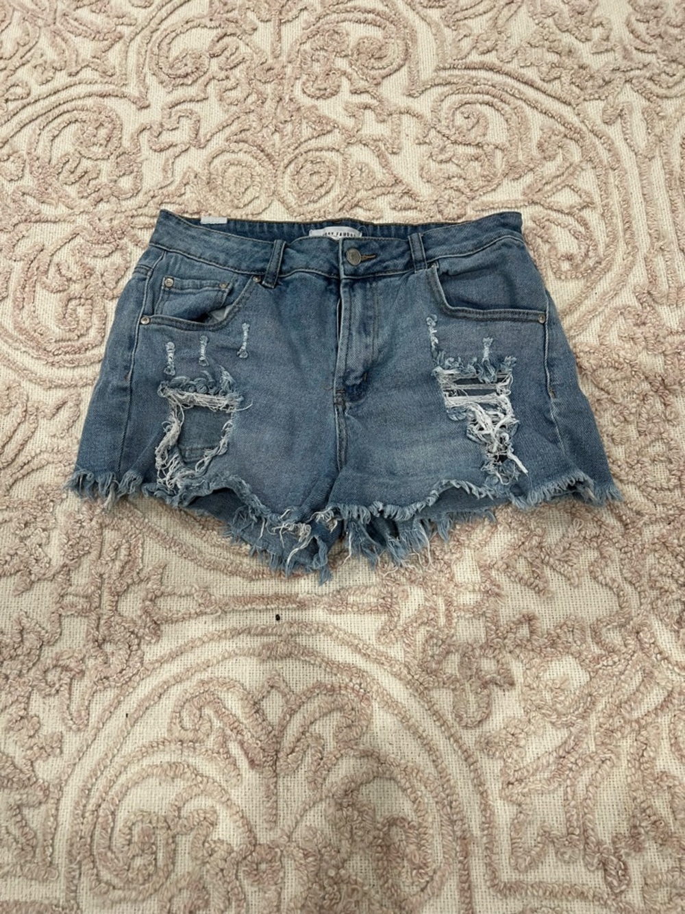 Almost Famous Distressed Blue Denim Jean Shorts